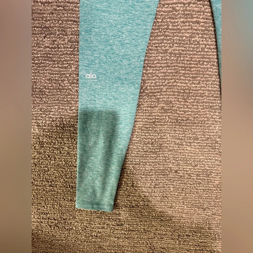 Alo Yoga Leggings XS Teal High Waisted Performance Activewear Athleisure Pants